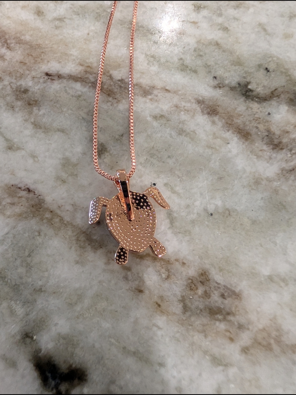 Rose Gold Turtle Opal Pendant Necklace for Women - Picture 6 of 6
